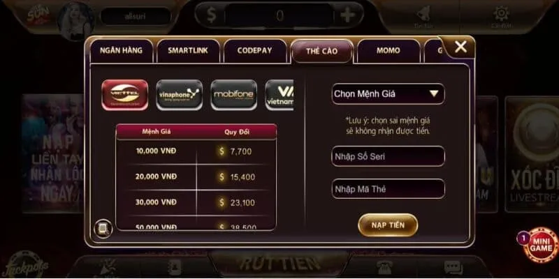 Hướng dẫn chi tiết các bước nạp tiền LD789